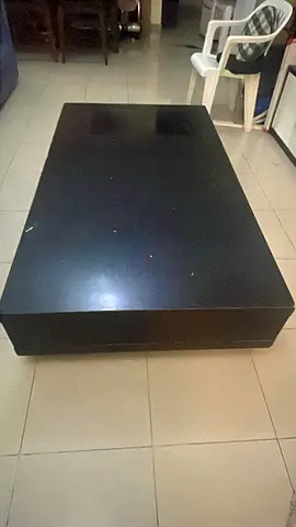 Solid black low coffee table / platform table - good condition