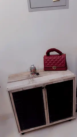 Compact 2-door Wooden Cabinet / Wardrobe - Rustic Brown