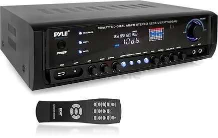 Pyle Home Audio Power Amplifier System - 300W 4 Channel Theater Power Stereo