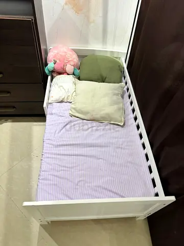 White Toddler Bed / Daybed - Single Size, Solid Frame From IKEA with the Matress