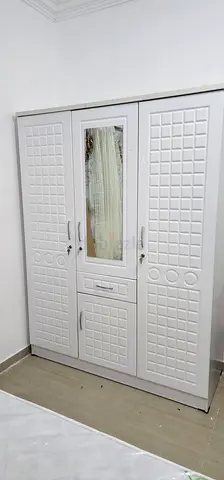 Brand New White 3-Door Wardrobe with Mirror -