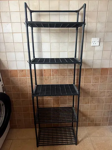 Black plastic Kitchen Storage Shelf Unit