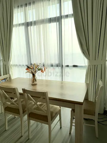 Light Wood Dining Table with 4 Chairs - Minimalist Set