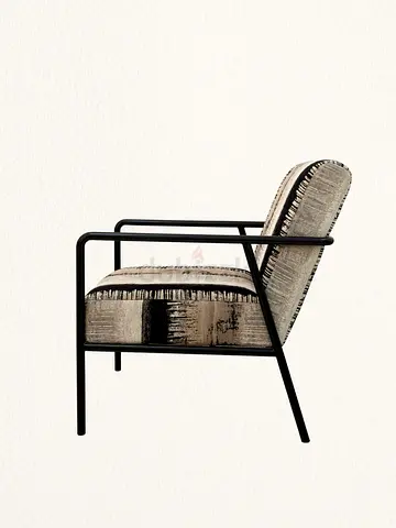 Stylish Black  Grey Accent Chair with Sturdy Metal Legs