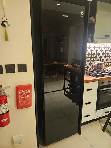 Hitachi Tall Black Double-Door Refrigerator - Good Condition