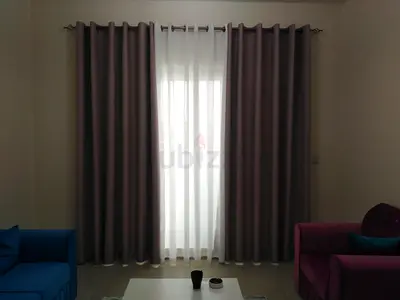 Eyelet Curtains with Sheer per meter with fix