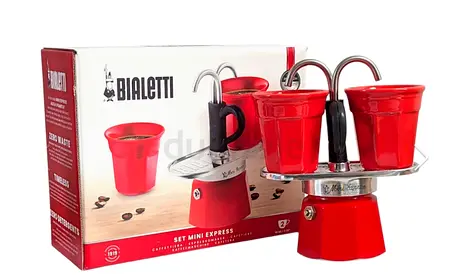 Bialetti Mini Express 2-Cup Stovetop Espresso Maker (Red) - Like New