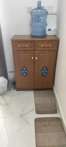 Compact wooden shoe rack cabinet with drawers — good condition