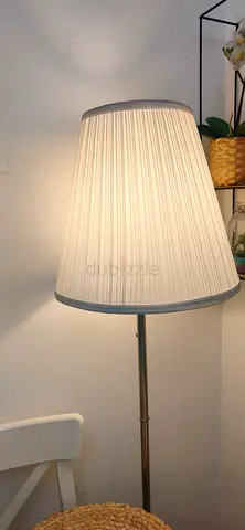 Simple White Pleated Floor Lamp - Good Condition