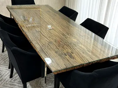 Table , dinning , Railway wood table with 6 chairs