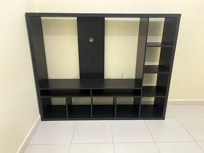 IKEA LAPPLAND TV storage unit - black-brown, 183x39x147 cm