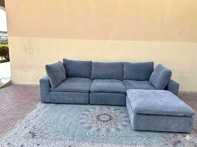 Very comfortable pianca feather 🪶 filled modular 4 piece sofa with ottoman