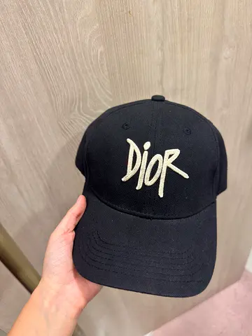 Black Dior Embroidered Baseball Cap