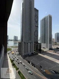 Apartment for sale in Sharjah, Al Taawun area. It consists of three bedrooms, a living room, a hallw