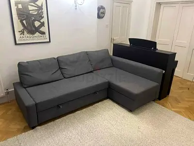 IKEA Gray FRIHETEN L Shape Sofa Bed with Storage 204 x 140 cm