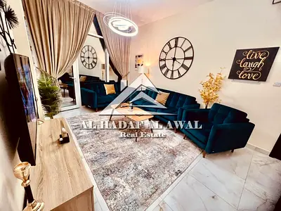 One bedroom and living room with 2 bathrooms in Al Qasba, rent 4000 with internet