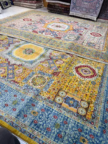 Large Traditional Middle Eastern Patterned Area Rug - Mumluk high quality with fresh colors combina
