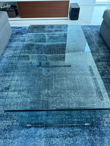 Glass coffee table and 2 side tables