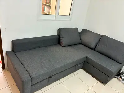 IKEA L Shape Sofa Bed | Like New 6 Months Used | Grey Corner Sofa Cum Bed Dubai