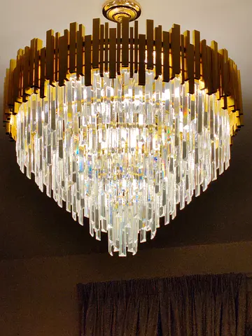 Large Vintage Crystal  Brass Chandelier - Diamond Tiered Design..for urgent sale!!!