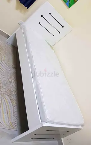 Brand New Single white wooden bed frame with mattress
