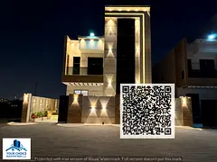 Luxury villa, first occupancy, in the heart of Al Helio 2, Ajman, with a stunning view, large majlis