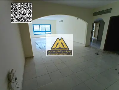 شقة للإيجار السنوي في الرميلة 1 عجمان، تتميز بمساحات واسعة وتصميم مريح مع غرف ماستر وخدمات متكاملة، بالقرب من كورنيش عجمان في موقع حيوي مناسب للعائلات