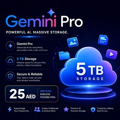 Gemini Pro with 5 TB Google Drive Storage