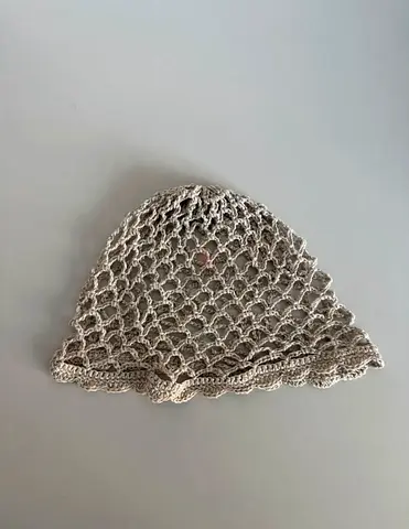 Hand-Knitted Mesh Beanie - New