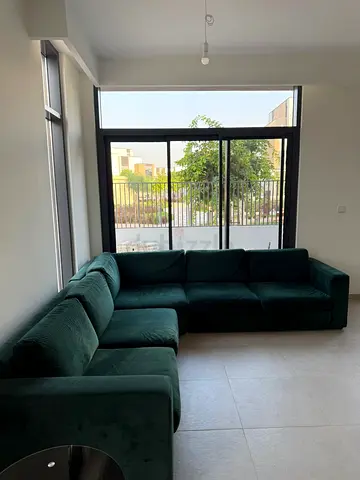 Green  Velvet corner Sectional Sofa - Good Condition