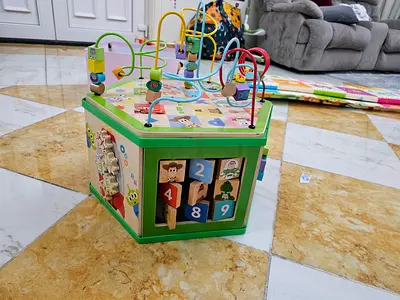 Disney inspired Montessori wooden activity cube/box for fine motor skills