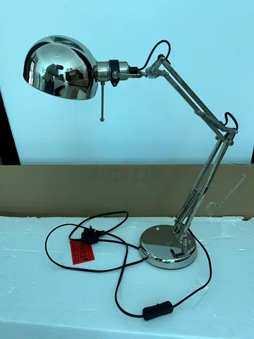 Chrome table lamp - modern bedside/desk lamp