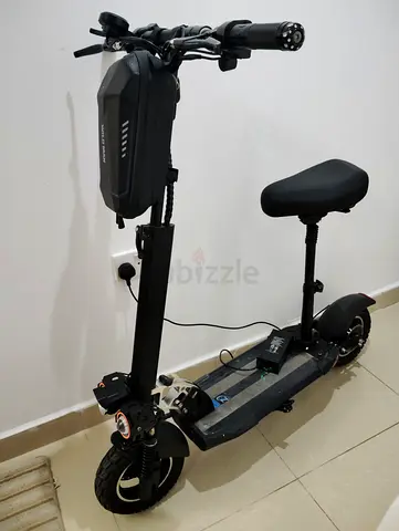 Electric Scooter with Seat — Single Motor, Foldable, Charger Included