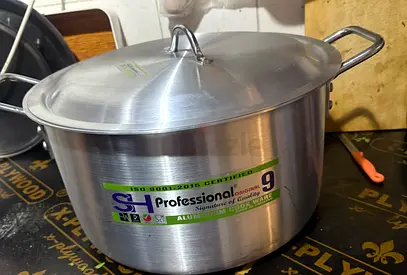 Large 15L Professional Aluminum Cooking Pot with Lid