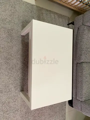 Simple White Coffee Table - Solid Wood/Composite, Good Condition