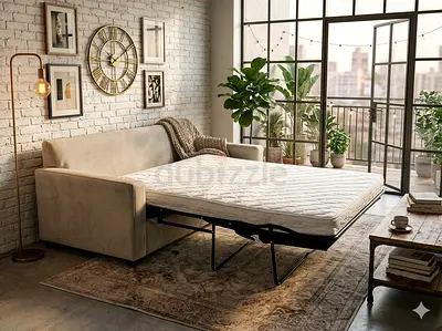 West elm two seater sofa bed with mattress