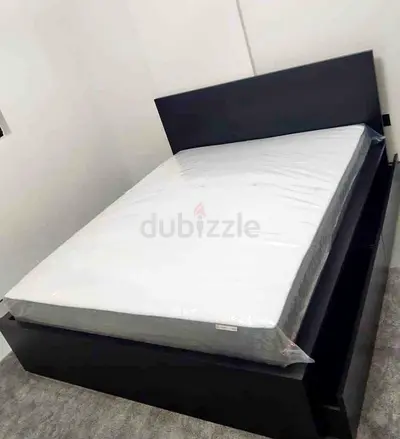 IKEA malam queen‑size bed (160 × 200 cm) with 2 storage drawers underneath and an IKEA mattress ✨