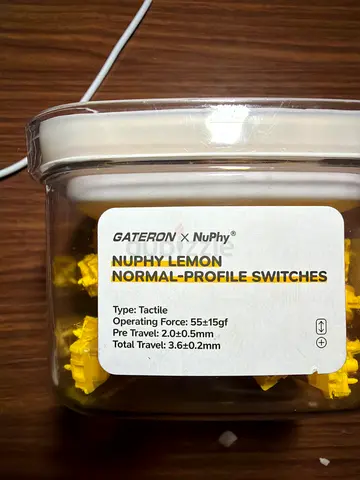 Gateron x Nuphy Nuphy Lemon Yellow Mechanical Switches - Tactile (Box of 85)