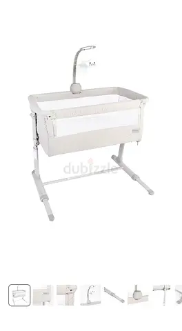 Lightweight bedside bassinet / co-sleeper in neutral beige