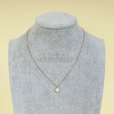 Authentic Van Cleef  Arpels 18K Yellow Gold MOP Sweet Alhambra Pendant Necklace