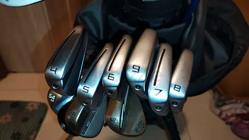 Used set of golf irons and wedges in carry bag - good condition