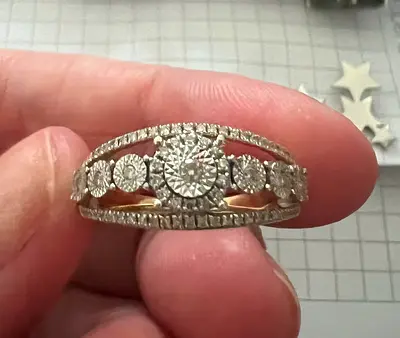 Gold ring 585 (14k) with real diamonds 0.224k