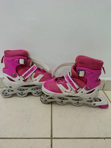 Pink Adjustable Inline Roller Skates - 10 to 13 years