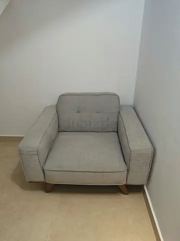 Modern Fabric Armchair – Light Grey – Quick Sale