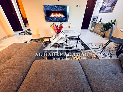 First tenant, two bedrooms and a living room in Al Taawun, Hamid Tower, with a balcony, 5000 QAR with internet, ready for rent
