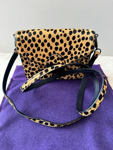 Loeffler Randall Leopard Calf Hair Shoulder/Crossbody/Belt Bag