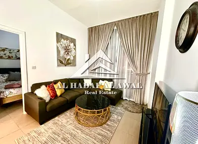 Sharjah, Al Mamsha, one bedroom and living room, rent 5800 AED with internet only, parking, gym, swimming pool, free deposit 1000 AED refundable