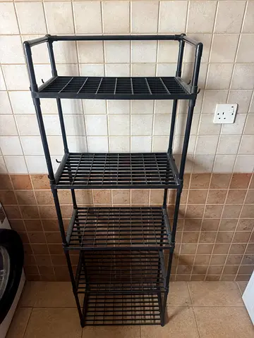 Black plastic Kitchen Storage Shelf Unit
