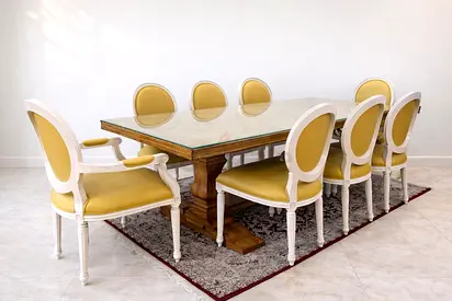 Designer Solid Wood Dining Set – Glass Protected