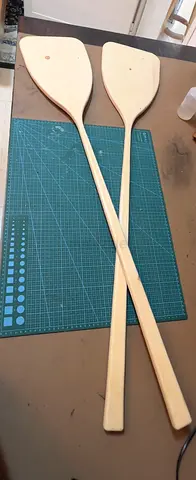 Pair of wooden canoe/kayak paddles - home decor